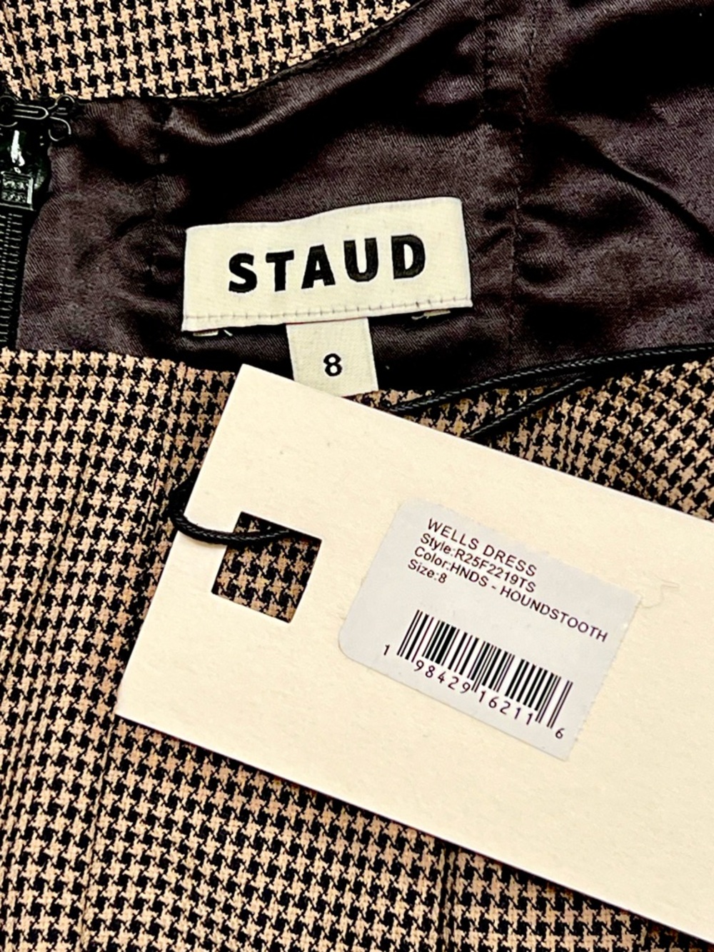 NWT Staud Wells Midi Dress Houndstooth - Picture 16 of 16